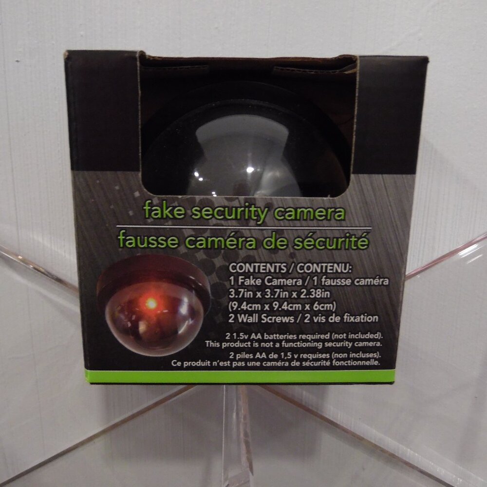 ECircuit Fake Security Surveillance Camera Dome Flashes LED Light